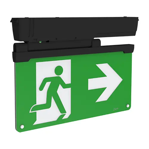 Fontburn Emergency Exit Sign 2.5W 6500K Black E-SEL3 Emergency