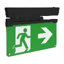 Fontburn Emergency Exit Sign 2.5W 6500K Black E-SEL3 Emergency