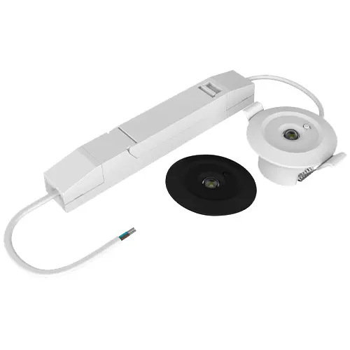 [430958] Woodhead Emergency Downlight Open Area 1W 6500K White/Black E-SEL3 Emergency