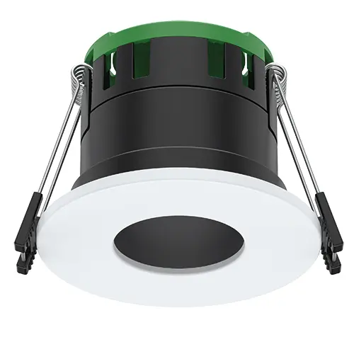 [430865] Avon Pro Fire Rated Anti Glare Downlight 6W/8W 4CCT IP65 Black Insert/White Bezel 60D
