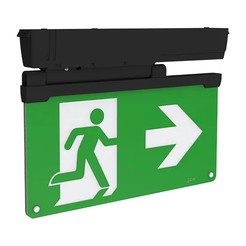 [430953-BL] Fontburn Emergency Exit Sign 2.5W 6500K Black E-SEL3 Emergency