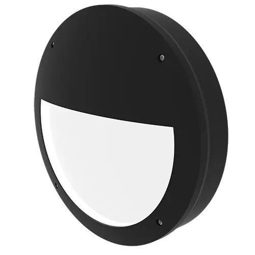 [431130-DD] Hollingworth Diecast Eyelid Bulkhead 12W/16W/18W 3CCT IP65 Black Plug & Play Photocell