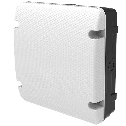 [431126-BL-E3] Pebley Utility Square Bulkhead 12W/16W/18W 3CCT IP65 Black Plug & Play E-SEL3 Emergency